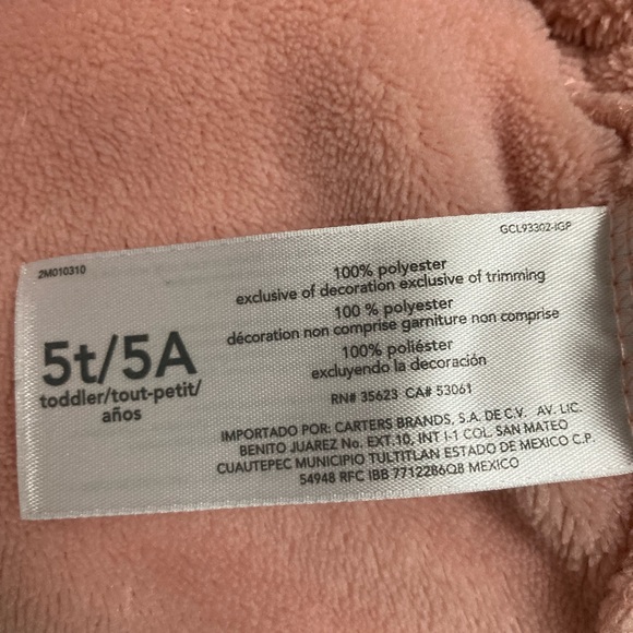 Carter’s 5T pink pullover hoodie with hand warmer. - Picture 4 of 4